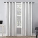 Mahaveer Cotton - Polyester Room Darkeing Blackout Curtain Eyelet with 3 Layers Weaving Technology Thermal Insulated 7 Feet- 4 Piece (Door Curtain) White