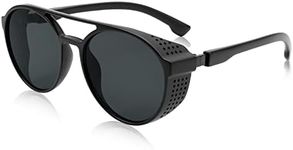 FEISEDY Classic Steampunk Sunglasses for Men Women Retro Round Gothic Shades Eyewear UV400 Protection B2957