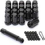 M12x1.5 Lug Nuts M12-1.50 Lug Nuts Black Spline Lug Nuts 12x1.5 1.38" Long Set of 20 Wheel Lug Nut 12mmx1.5 Lug Nuts Acorn Fit for Honda Accord CRV Civic