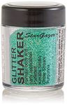 Stargazer Glitter Shaker, Green. Cosmetic glitter powder for use on the eyes, lips, face, body, hair and nails.