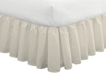 Fresh Ideas Bedding Ruffled Bedskirt, Classic 14” Drop Length, Gathered Styling, Queen, Ivory