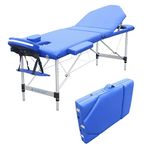 Mobiclinic®, Massage Table, Beauty Bed, Massage Bed, Professional, Lash bed,Aluminium and Leatherette, 3 Sections, Physiotherapy Folding Table, Adjustable Height, 73,23 x 23,62 in, Portable, Blue