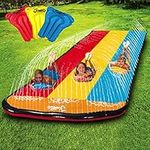 JAMBO Triple Lane Slip, Splash and Slide, Heavy Duty Water Slide for Backyards with 3 Boogie Boards | Water Slide Waterslide | 16' Foot 3 Racing Lanes with Sprinklers | Backyard Water Toys Slide…