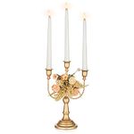 Nuptio Gold Candelabra 3 Arm 29.5cm Candle Stick Holder Metal Candelabras Centrepiece Vintage Candlestick Stands for Taper Candles Wedding Party Candlelight Dinner Christmas Mantel Decorations