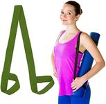 Yoga Mat Strap Carry Sling Adjustable Loops Holder Yoga Matt Carrier Slap Band Harness Portable Shoulder Belt Fitness Pilates Stretching Straps for Carrying all Mat Sizes (Military Green)