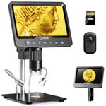 Opqpq ODM701 7" LCD Digital Micrscope, Full View Coin Microscope with Screen, Coin Magnifier with Light, Magnifying Glass for Collectors, Micro Soldering Microscope for Electronics Repair, 11" Stand