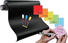 Travel Revealer Chalkboard Contact Paper Roll + 3 Liquid Chalk Markers 17.7” x 78.7” + Sticky Notes 3x3 + Liquid Chalk Marker