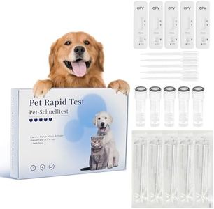 PawsXfun Dog Healthy CPV Test Kit - Accurate & Quick 5-Pieces Home Detection in Feces/Vomit in 5-10 Minutes! Easy to Use Non-Invasive Early Diagnosis Tool Suitable for All Breeds & Ages