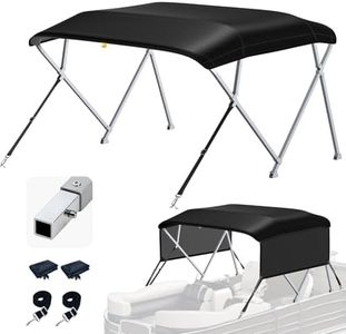 KAKIT Bimini Tops for Boats with Sides(4 Bow 10'L 54" H 73"-78" W, Black)