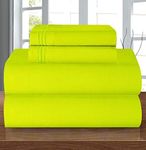 Elegant Comfort Luxury 1500 Premium Hotel Quality Microfiber 4-Piece Sheet Set - Wrinkle Resistant, All Around Elastic Fitted Sheet, Deep Pocket up to 16", Twin/Twin XL, Lime