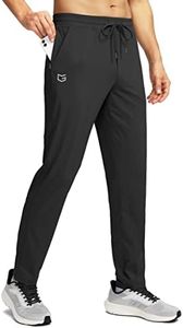 G Gradual Mens Sweatpants Zipper Pockets Tapered Track Athletic Slim Fit Pants for Running, Exercise, Workout, A- Black, Medium