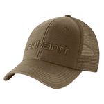 Carhartt Men's Canvas Mesh-Back Logo Graphic Cap, Light Brown, One Size