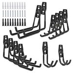 Daanxw Steel Garage Storage Hooks, Hangers with Anti-Slip Coating for Garden Tools, Heavy Wall Mounted Garage Manager Tools, for Storing ladders, Bicycles, Hoses and More (Black)