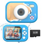 Tosaju Kids Camera Waterproof 48MP 10M Underwater Camera for Kids 1080P 10x Digitalzoom Digital Action Camera with 32GB Card Videocamera Fotocamera Gifts for Boys Girls