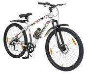 VESCO Leopard 27.5-T MTB 7 Speed Gear Cycle for Men | Front Suspension | Dual Disc Brake | Frame 18 Inch | Mountain Bike | Ideal for 17+ Years Adult Men & Women (White)