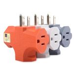 Cable Matters [UL Listed] 3-Pack 3 Way Plug Adapter 15A 1875W in Combo Colors (3 Prong 3 Outlet Adapter, Power Splitter Plug Outlet, Multi Plug Outlet, Outlet Extender)