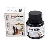 Liquidraw Coloured Drawing Ink India Ink, Waterproof 20 Assorted Colours, 35ml Indian Inks for Artists (Black)