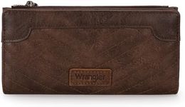 Wrangler Minimalist Wallet for Women Credit Card Wallet Ladies Travel Wallet Monederos de Mujer Card Cases & Money Organizers with Smooth Zippers Gifts for Women Men Coffee