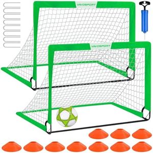 Kids Soccer Goals for Backyard Set - 2 of 4' x 3' Portable Soccer Goal Training Equipment, Soccer Net with Soccer Ball, Christmas Soccer Gifts for Kids and Youth Games, Sports, Outdoor Play