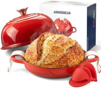 Armorbear Dutch Oven for Bread Making-5QT Cast Iron Sourdough Dutch Oven Pot with Lid, Enameled Round Cast Iron Bread Pot with Dome Lid for Homemade, Gifts for Sourdough Bakers, Red