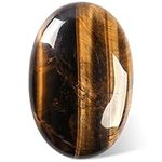 CASMON Tiger's Eye Oval Palm Stones, Pocket Massage Worry Stone for Anxiety Stress Relief Therapy, Natural Polished Energy Stone Healing Crystal (1PC)