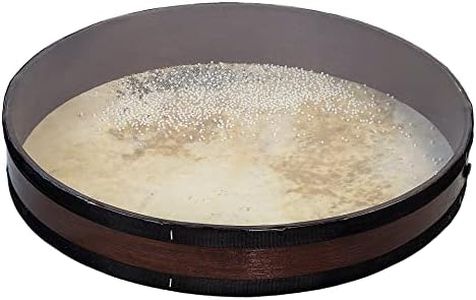 Natural Sounding Percussion Ocean Drum with Wave Beads and Hardwood Frame, Goat and Plexy-Skin 16" 20" 24" 28 inch (20 inches)