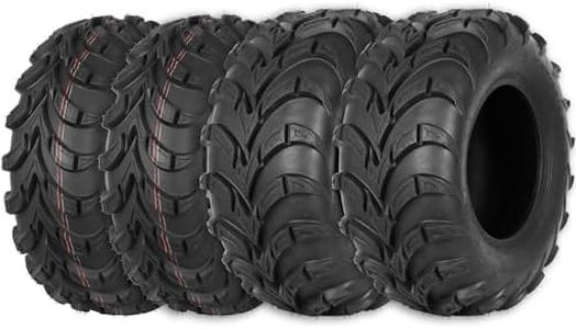 Weize ATV Tires All-terrain 25x8-12 Front & 25x10-12 Rear, 6 PR, UTV Tires Max Load 480LBS, Set of 4