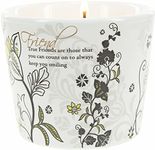 Pavilion Gift Company Friend-Single 8 Oz Soy Wax 100% Lead-Free Cotton Wick in Stoneware Vessel Candle, Black