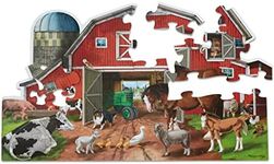 Melissa & Doug Busy Barn Shaped Jumbo Jigsaw Floor Puzzle (32 pcs, 2 x 3 feet) - FSC Certified