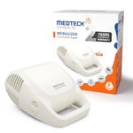 MEDTECH® Handyneb Super Ultra Compact and Low Noise Compressor Nebulizer Machine with Complete Mask Kit for Adult and Child (White)
