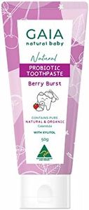 GAIA skin Natural Baby Probiotic Toothpaste Berry Burst |99% Natural origin | Fluoride Free | with Xylitol | organic Calendula | free from artificial colours and flavours | Australian Made - 50g