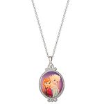 Disney Frozen II Necklace - Frozen Necklace with Anna or Elsa Pendant Jewelry - Frozen Jewelry, Brass, No Gemstone