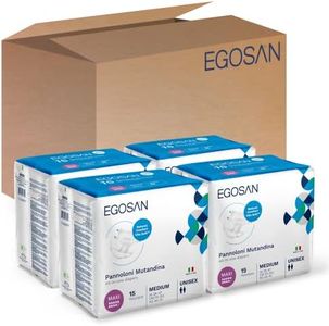 EGOSAN Maxi Incontinence Disposable Adult Diaper Brief Maximum Absorbency and Adjustable Tabs for Men and Women (Medium Case, 60-Count)