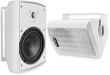 iHome IHSI-W400BT-PR-WHT Bluetooth 4" 100W Weatherproof Speakers, Indoor/Outdoor, Wall/Ceiling Mount, Surround Sound, Pair - Suitable for Home Parties