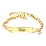 BSLONG Personalized Baby Bracelets for Infant Girls Gold- Custom Name Bracelets for Kids from Mom,Baby Cross Bracelet for Baptism Girl New Born Birthday Gift Adjustable (Princess)