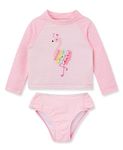 Little Me Baby Girls' Lwk12857i Rash Guard Set, Pink Flamingo, 18 Months