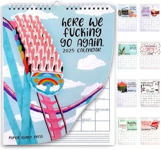 Audasi Here We Go Again 2025 Calendar Funny Calendar 2025 wall Planner 12 Months Planning Scheduling and Organization Funny Daily Planner Novelty Planning Wall Calendar for Home Office