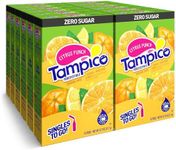 Tampico Singles To Go Drink Mix Packets,Citrus Punch, Zero Sugar, Low Calorie, 100% DV of Vitamin C per Serving, Convenient, On-The-Go Water Enhancers, 6 Count (Pack - 12)