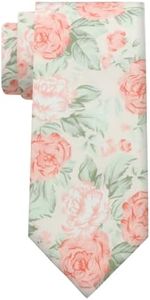 LHXzizizi Floral Ties for Men Mens Floral Tie Cotton Neck Tie Skinny Necktie for Wedding Beach Leisure Party Business Prom (Pink Flower)