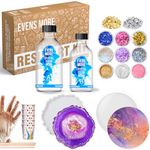 EVENS MORE DIY Resin 4 Inch Coaster Kit with 200Gm Crystal Clear and Glitter Round and Agate Mould