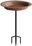 Garbuildman 28-inch Lightweight Birdbaths Antique Decoration Detachable Birdfeeder & Bird Bath for Outdoor Garden, Oblong Chocolate