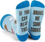 Lavley If You Can Read This, Bring Me Funny Socks - Novelty Gifts for Men, Women and Teens (US, Alpha, One Size, Regular, Regular, Milk & Cookies)