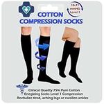 Kensington Compression Socks for Women & Men Cotton Compress Stockings Clinically Proven, Medical Running Socks for Calf & Ankle Support Sports, Maternity Pregnancy, Nurses, Flight Travel Size 6-8