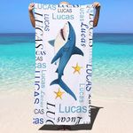 Personalized Beach Towels for Kids Adults Custom Cotton/Poly Blend Pool Towel-Customized Sand Free Quick Dry Soft Beach Towel for Boys Girls Women Men - 30" W x 60" L(S