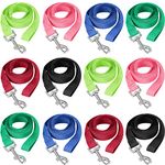 12 Pieces Nylon Training Dog Leash Bulk Dog Leash for Small Medium Large Dogs 3/4 Inch Puppy Traction Rope for Training, Play, Camping, or Backyard (5 Feet)