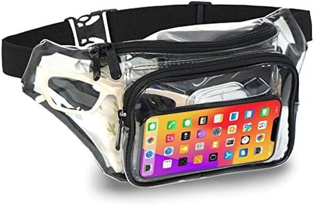 Clear Fanny Pack Belt Bag – Stadium Approved Waist Pack for Men & Women, Crossbody Bum Bag for Travel, Hiking, Running