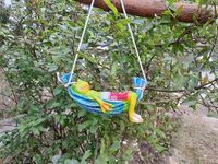 KEYOROO Frog on Hammock Garden Decoration Items for Outdoor Balcony Lounge (21 X 9.5 Cm, L X H, Resin, Multicolour)