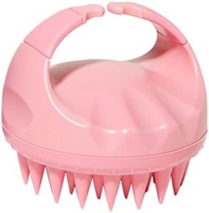 Shampoo Brush Hair Scalp Massager, Wet & Dry Head Scalp Massage Brush with Soft Silicone Bristles for Scalp Care Hair Cleaning Shower, for Women, Men, Kids, Pets, Exfoliate and Remove Dandruff (Pink)