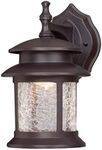 64003 One-Light Dimmable LED Outdoor Wall Fixture, Oil Rubbed Bronze Finish with Clear Crackle Glass