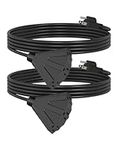 【2 Pack】 25 ft 16/3 Outdoor Extension Cord with 3-Outlets, Heavy Duty 16 Gauge 3 Prong Extension Cord Waterproof, 13A 16AWG 1625W SJTW, ETL Listed- Great for Garage, Garden and Home, Black